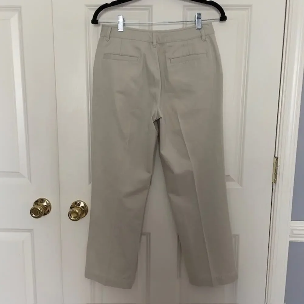 Lauren Ralph Lauren Sz 4 Woman Khaki Chino Straight Pants Cotton Classic Preppy